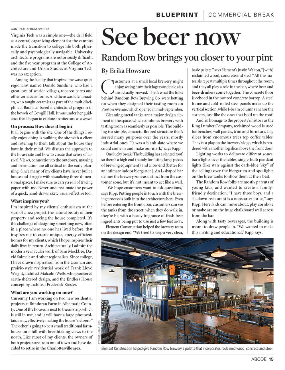 Random Row Article 2016 Element Construction Charlottesville